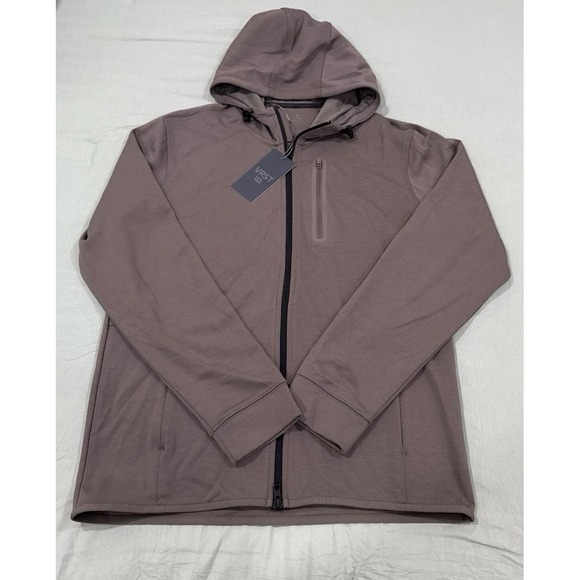 VRST Other - Men's VRST Warm Pewter Pinnacle‎ Fleece Full Zip Hoodie Athletic Jacket - Small